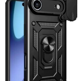 Apple iPhone 17 Air Pars Lens Yüzüklü Silikon - Siyah-(5796)