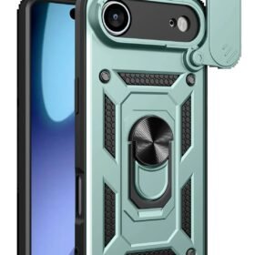 Apple iPhone 17 Air Pars Lens Yüzüklü Silikon - Yeşil-(5796)