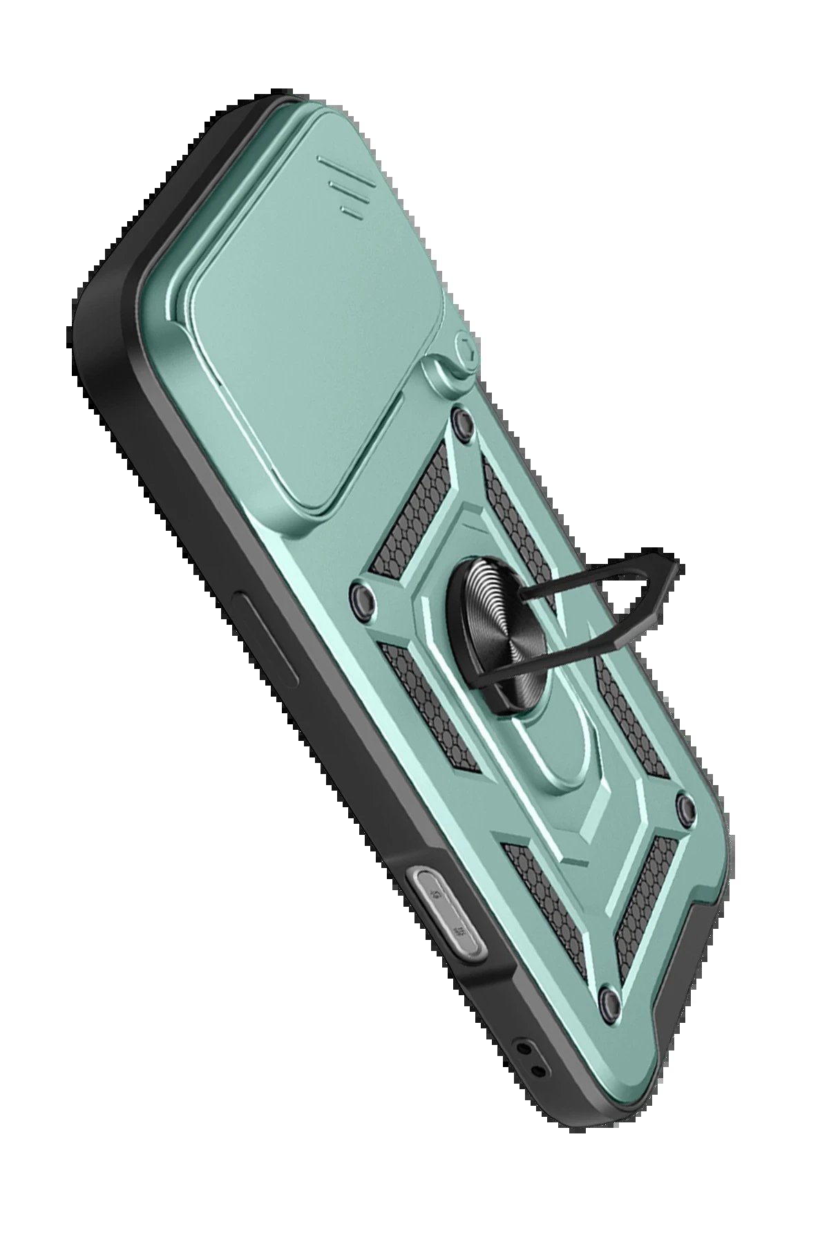 Apple iPhone 17 Pro Pars Lens Yüzüklü Silikon - Yeşil-(5796) - Görsel 3