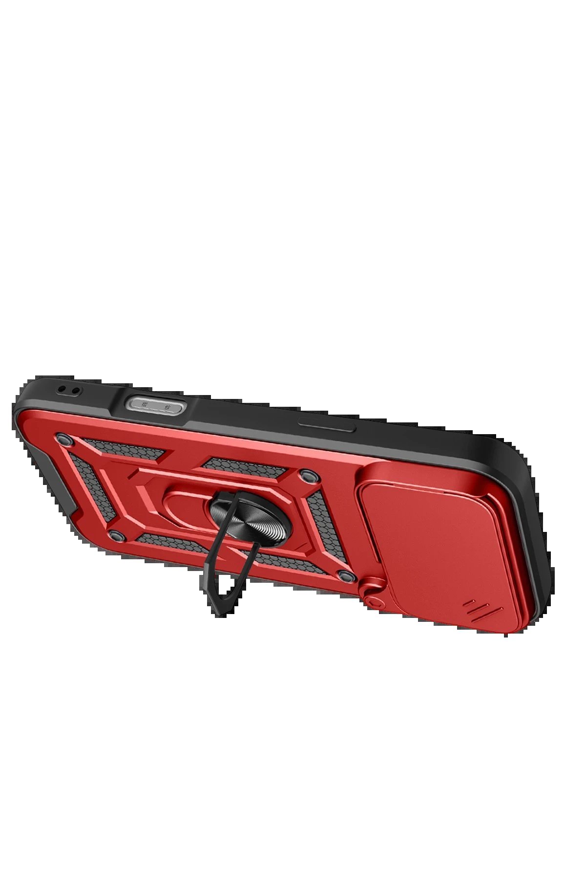 Apple iPhone 17 Pro Pars Lens Yüzüklü Silikon - Kırmızı-(5796) - Görsel 2