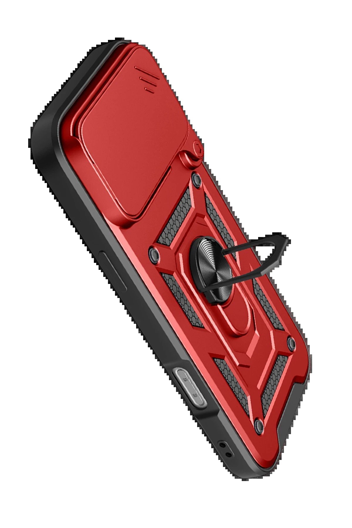 Apple iPhone 17 Pro Pars Lens Yüzüklü Silikon - Kırmızı-(5796) - Görsel 3