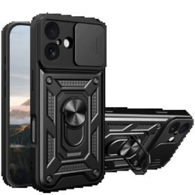 Apple iPhone 17 Pars Lens Yüzüklü Silikon - Siyah-(5796)