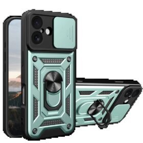 Apple iPhone 17 Pars Lens Yüzüklü Silikon - Yeşil-(5796)