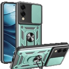 Samsung Galaxy S25 Edge Pars Lens Yüzüklü Silikon - Yeşil-(5796)