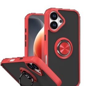 Apple iPhone 17 Montreal Yüzüklü Silikon Kapak - Kırmızı-(5796)