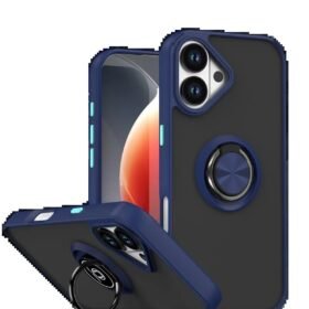 Apple iPhone 17 Montreal Yüzüklü Silikon Kapak - Lacivert-(5796)