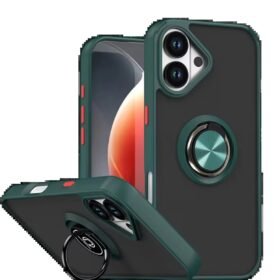 Apple iPhone 17 Montreal Yüzüklü Silikon Kapak - Yeşil-(5796)