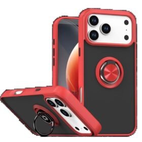 Apple iPhone 17 Pro Montreal Yüzüklü Silikon Kapak - Kırmızı-(5796)