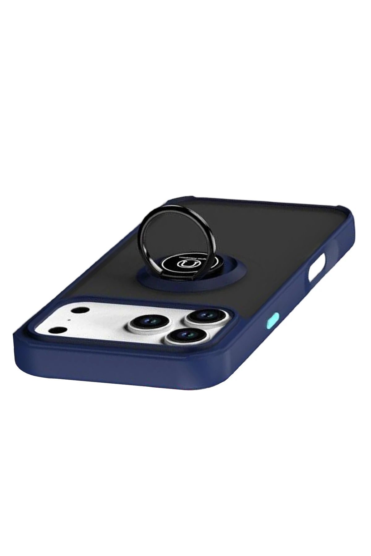 Apple iPhone 17 Pro Montreal Yüzüklü Silikon Kapak - Lacivert-(5796) - Görsel 4
