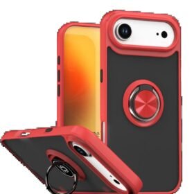 Apple iPhone 17 Air Montreal Yüzüklü Silikon Kapak - Kırmızı-(5796)