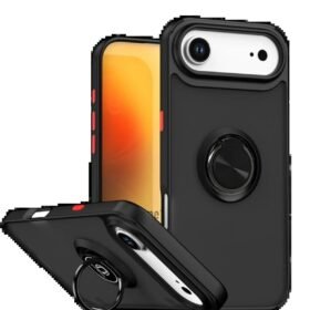 Apple iPhone 17 Air Montreal Yüzüklü Silikon Kapak - Siyah-(5796)