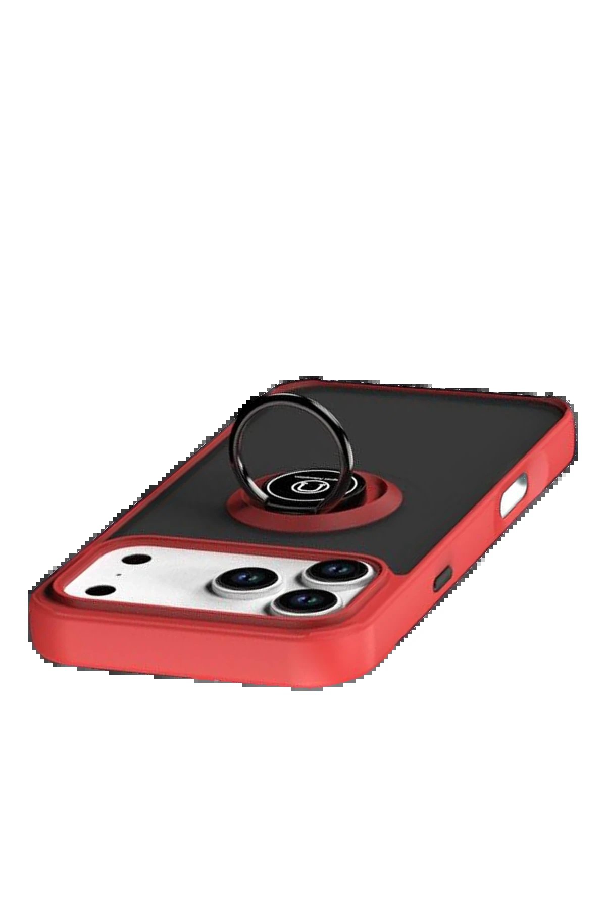 Apple iPhone 17 Pro Max Montreal Yüzüklü Silikon Kapak - Kırmızı-(5796) - Görsel 4