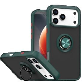 Apple iPhone 17 Pro Max Montreal Yüzüklü Silikon Kapak - Yeşil-(5796)