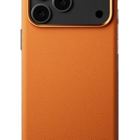 iPhone 17 Pro Wonder Deri Magsafe Kapak - Turuncu-(5796)