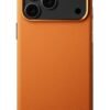 iPhone 17 Pro Max Wonder Deri Magsafe Kapak - Turuncu-(5796)