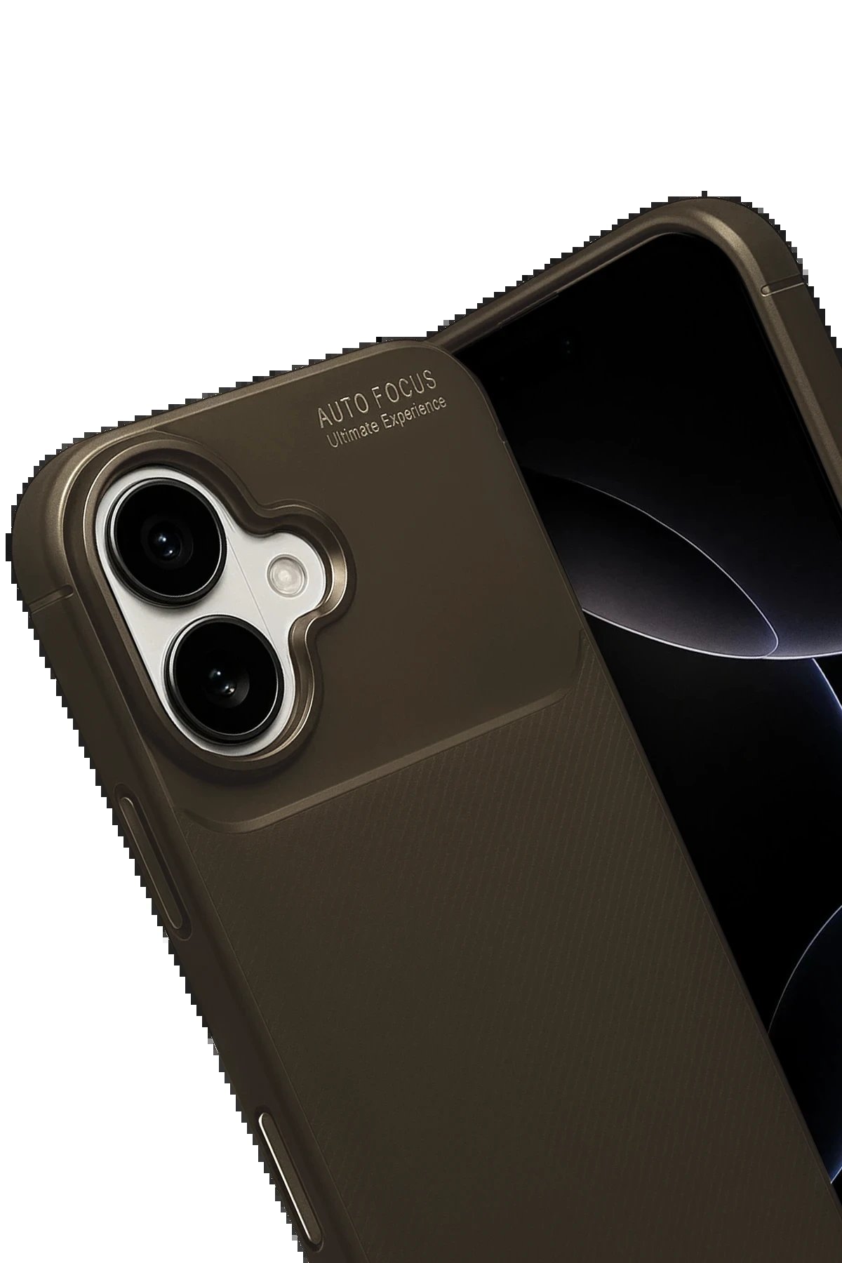 Apple iPhone 17 Auto Focus Karbon Kapak - Kahverengi-(5796) - Görsel 2