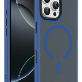 Apple iPhone 16 Pro Max Megane Magsafe Kapak - Lacivert-(5796)