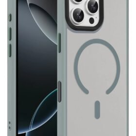 Apple iPhone 16 Pro Max Megane Magsafe Kapak - Titan Gri-(5796)