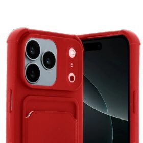 Apple iPhone 17 Pro Kelvin Kartvizitli Silikon - Kırmızı-(5796)