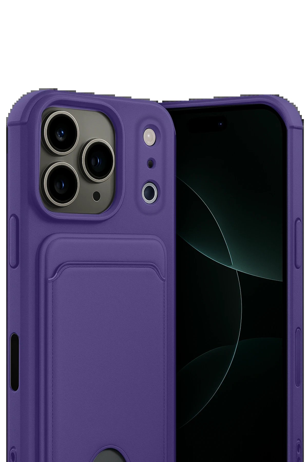 Apple iPhone 17 Pro Kelvin Kartvizitli Silikon - Derin Mor-(5796) - Görsel 2