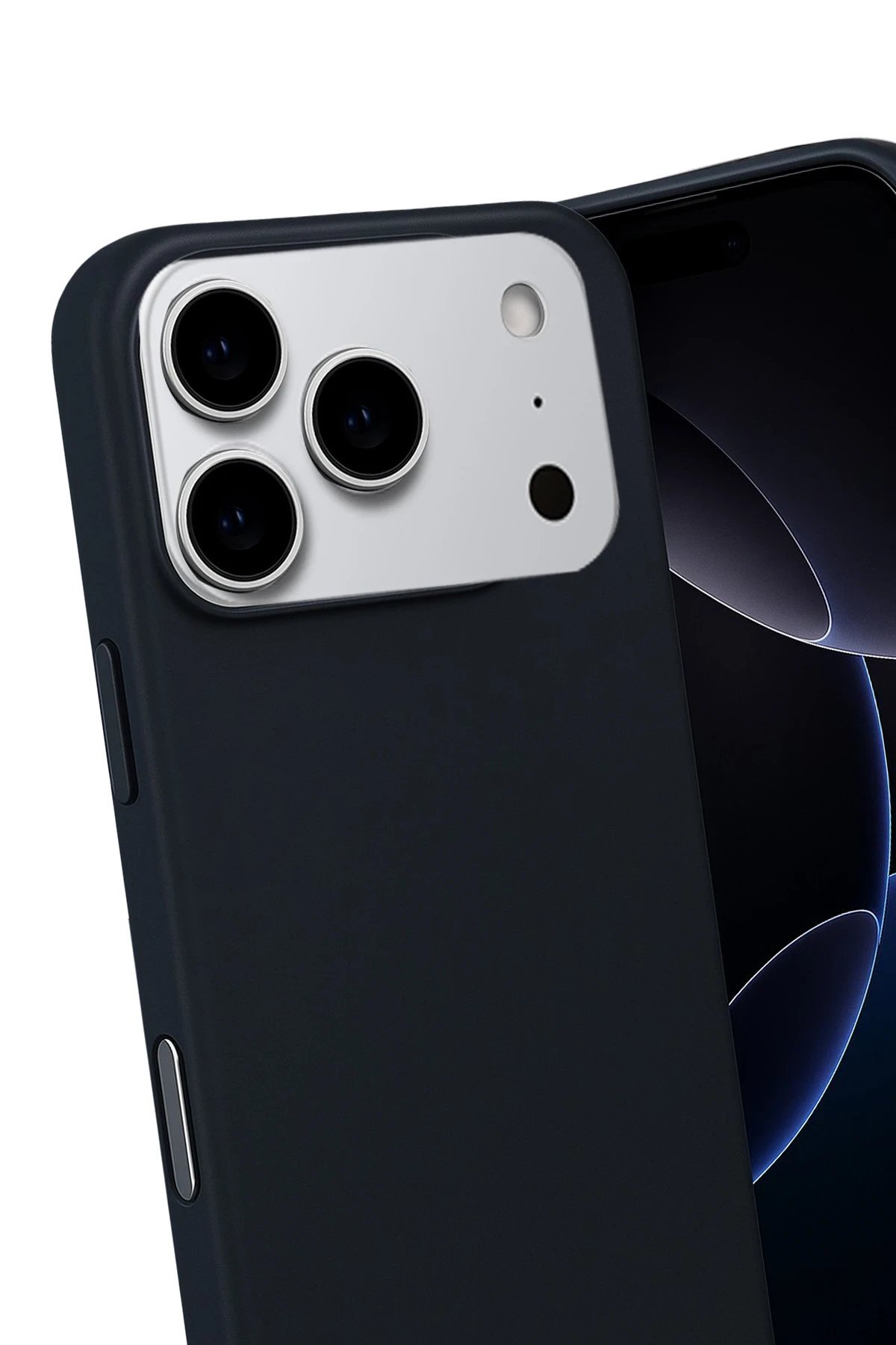 Apple iPhone 17 Pro Max Nano içi Kadife Silikon - Siyah-(5796)