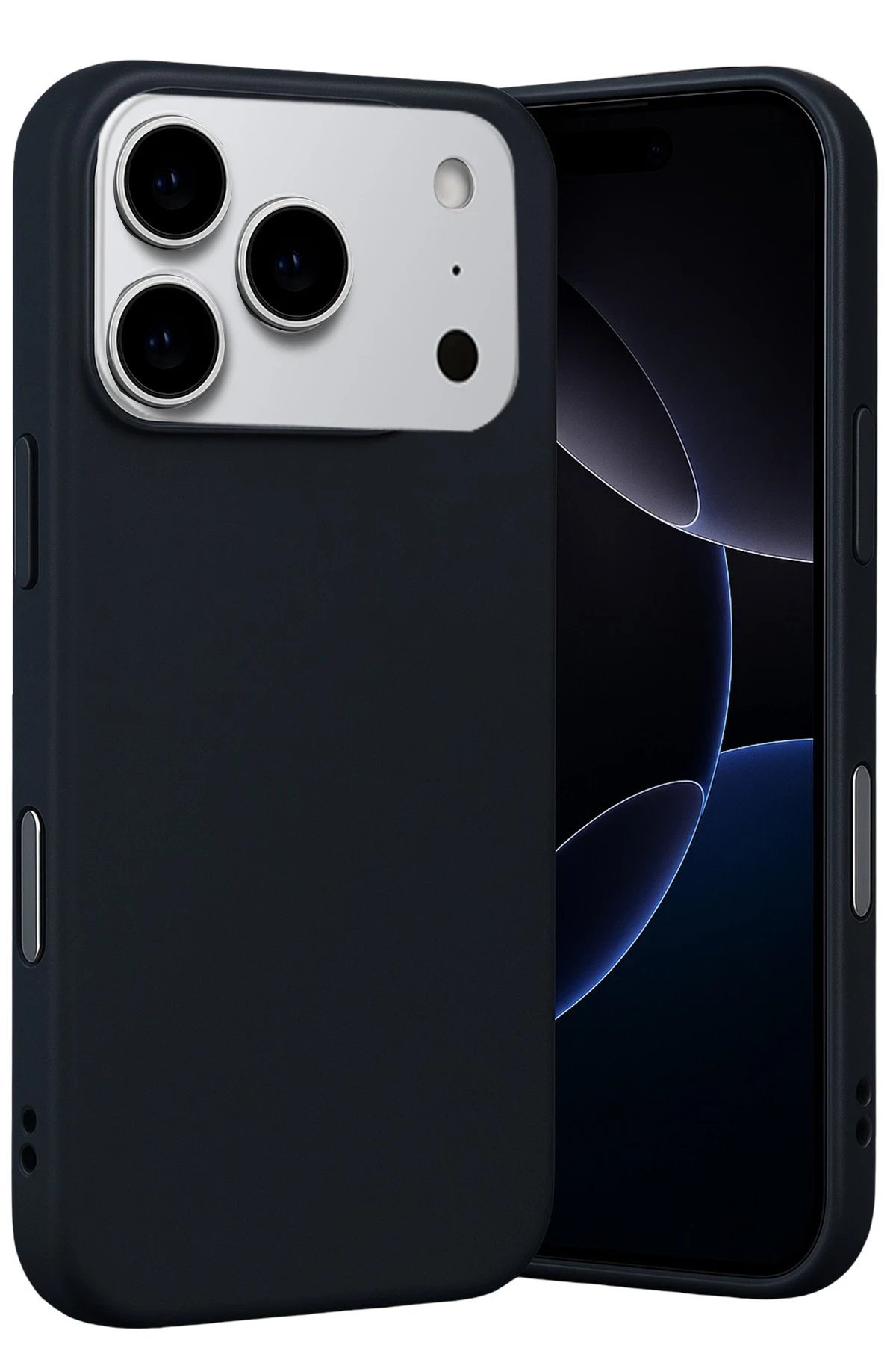 Apple iPhone 17 Pro Max Nano içi Kadife Silikon - Siyah-(5796) - Görsel 3