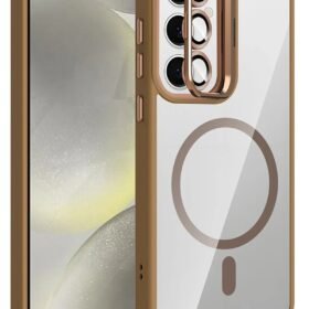 Samsung Galaxy S25 Remim Lensli Magsafe Standlı Kapak - Kahverengi-(5796)