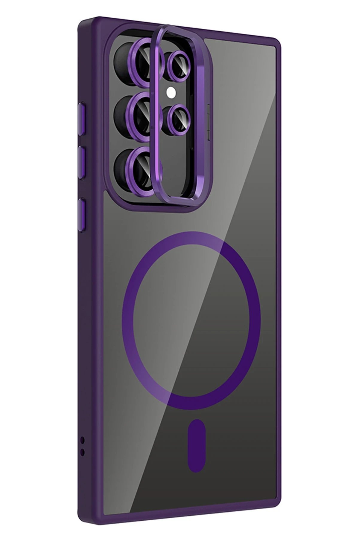 Samsung Galaxy S25 Ultra Remim Lensli Magsafe Standlı Kapak - Derin Mor-(5796) - Görsel 2