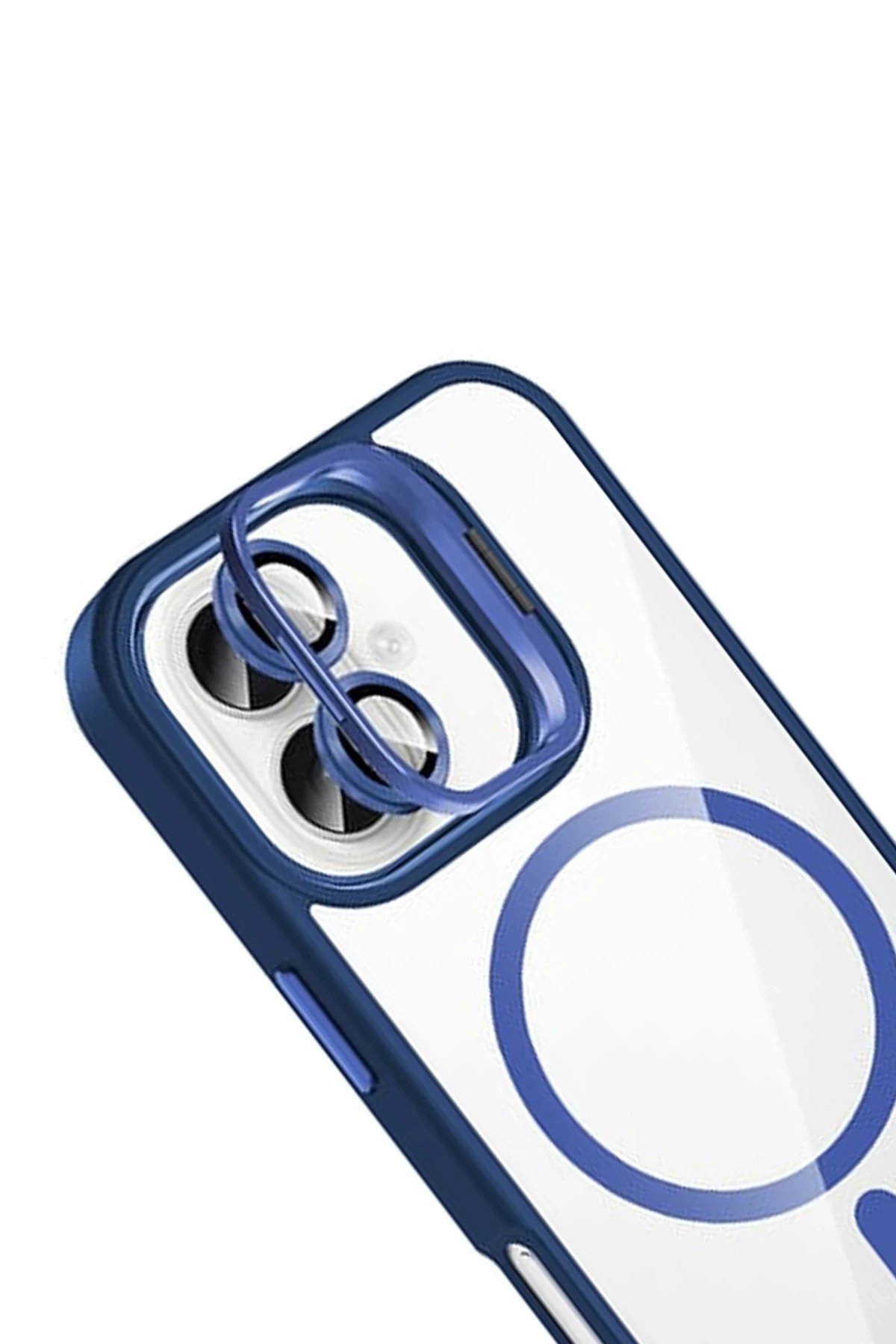 Apple iPhone 16 Plus Remim Lensli Magsafe Standlı Kapak - Lacivert-(5796) - Görsel 4