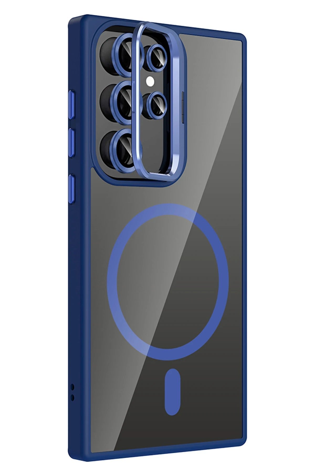 Samsung Galaxy S24 Ultra Remim Lensli Magsafe Standlı Kapak - Lacivert-(5796) - Görsel 2