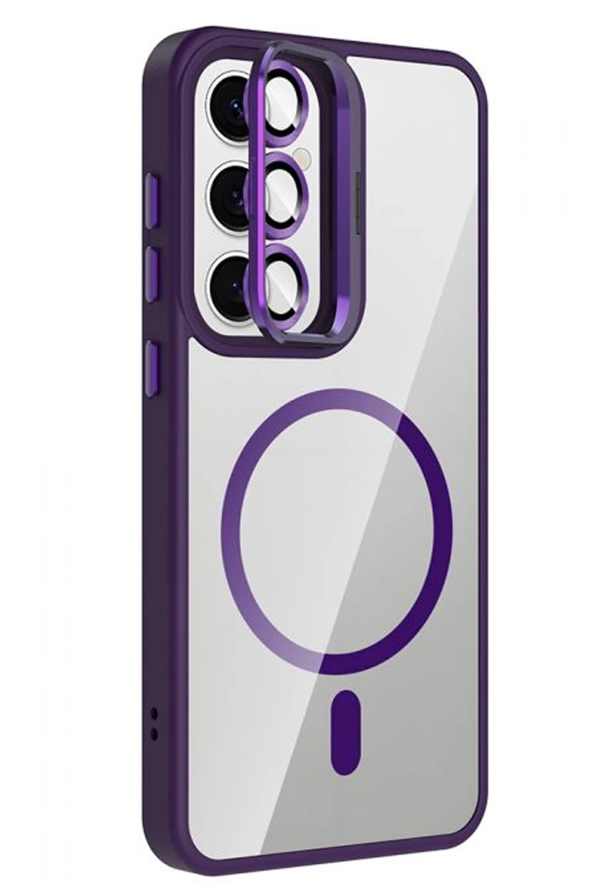 Samsung Galaxy S24 FE Remim Lensli Magsafe Standlı Kapak - Derin Mor-(5796) - Görsel 3