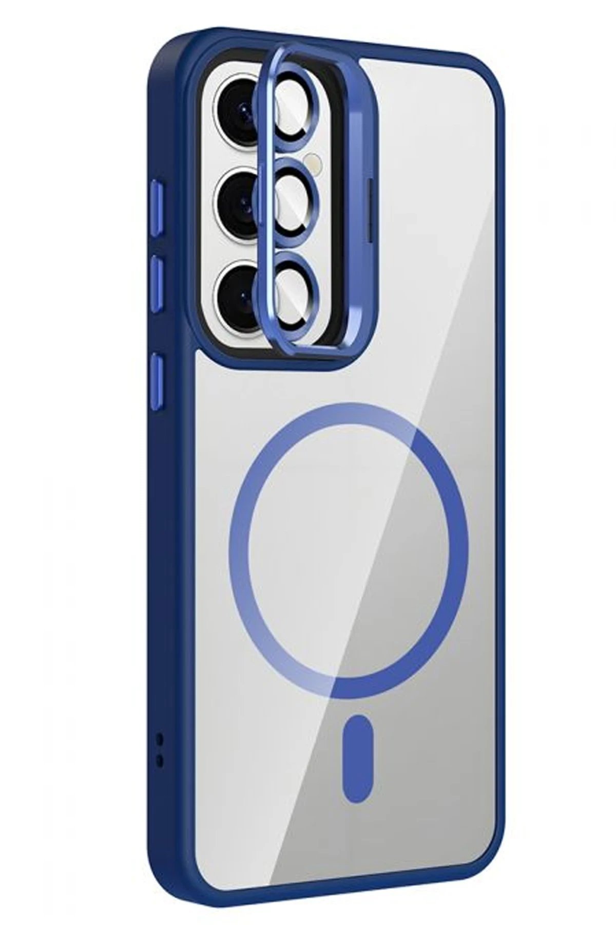 Samsung Galaxy S24 FE Remim Lensli Magsafe Standlı Kapak - Lacivert-(5796) - Görsel 3