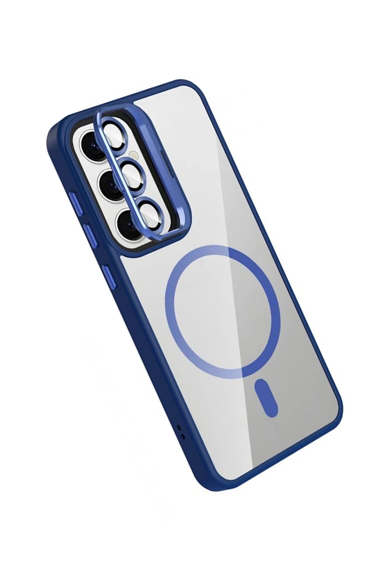 Samsung Galaxy S24 FE Remim Lensli Magsafe Standlı Kapak - Lacivert-(5796) - Görsel 4