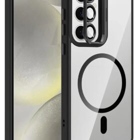 Samsung Galaxy S24 FE Remim Lensli Magsafe Standlı Kapak - Siyah-(5796)