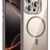 Apple iPhone 14 Pro Max Remim Lensli Magsafe Standlı Kapak - Titan Gri-(5796)