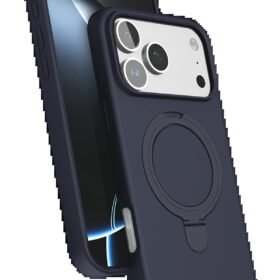 Apple iPhone 17 Pro Regal Magsafe Standlı Kapak - Lacivert-(5796)