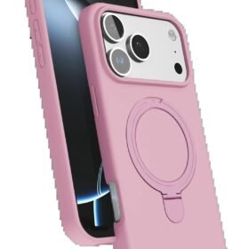 Apple iPhone 17 Pro Regal Magsafe Standlı Kapak - Açık Pembe-(5796)