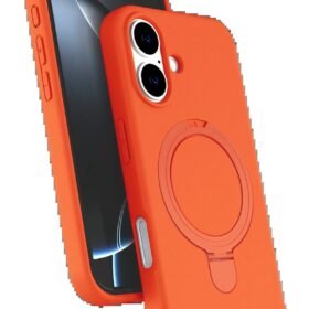 Apple iPhone 17 Regal Magsafe Standlı Kapak - Turuncu-(5796)