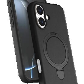 Apple iPhone 17 Regal Magsafe Standlı Kapak - Siyah-(5796)