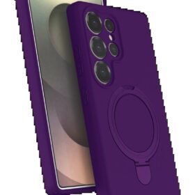 Samsung Galaxy S25 Ultra Regal Magsafe Standlı Kapak - Derin Mor-(5796)