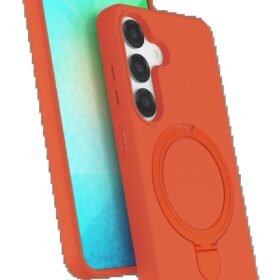 Samsung Galaxy S25 Regal Magsafe Standlı Kapak - Turuncu-(5796)