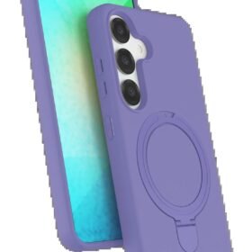 Samsung Galaxy S25 Regal Magsafe Standlı Kapak - Lila-(5796)