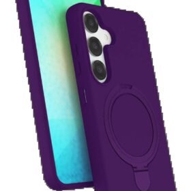 Samsung Galaxy S25 Regal Magsafe Standlı Kapak - Derin Mor-(5796)