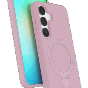 Samsung Galaxy S25 Regal Magsafe Standlı Kapak - Açık Pembe-(5796)