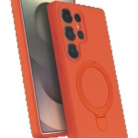 Samsung Galaxy S24 Ultra Regal Magsafe Standlı Kapak - Turuncu-(5796)