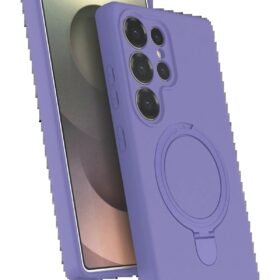 Samsung Galaxy S24 Ultra Regal Magsafe Standlı Kapak - Lila-(5796)