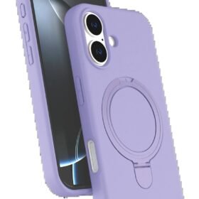 Apple iPhone 16 Plus Regal Magsafe Standlı Kapak - Lila-(5796)