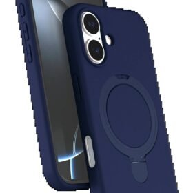 Apple iPhone 16 Plus Regal Magsafe Standlı Kapak - Lacivert-(5796)