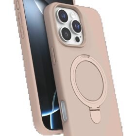 Apple iPhone 16 Pro Regal Magsafe Standlı Kapak - Çöl Titanyum-(5796)