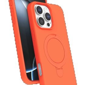 Apple iPhone 16 Pro Regal Magsafe Standlı Kapak - Turuncu-(5796)